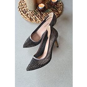 Topukla 036 4268 Platin Taşlı 8 cm Kadın Abiye Ayakkabı