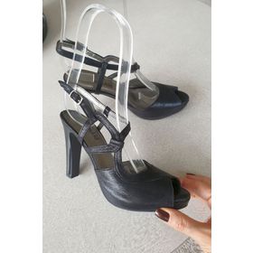 Topukla 599 Siyah Sim 10 cm Kadın Abiye Ayakkabı