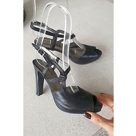 Topukla 599 Siyah Sim 10 cm Kadın Abiye Ayakkabı