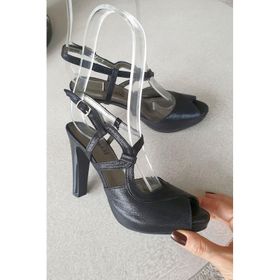 Topukla 599 Siyah Sim 10 cm Kadın Abiye Ayakkabı