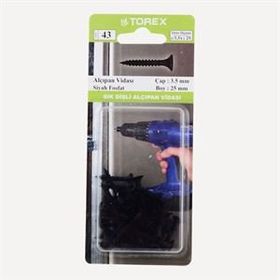 Torex 3.5X25 mm Siyah Sık Dişli Alçıpan Vidası