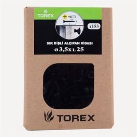 Torex 3.5X25 mm Siyah Sık Dişli Alçıpan Vidası
