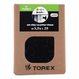 Torex 3.5X25 mm Siyah Sık Dişli Alçıpan Vidası