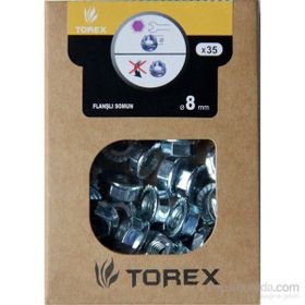 Torex DIN-6923 M8 35 Adet 8 mm Altıköşe Flanşlı Somun