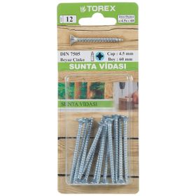 Torex DIN 7505 4,5 mm 4,5x60 mm Sunta Vidası