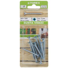 Torex DIN 7505 5 mm 5x45 mm Sunta Vidası