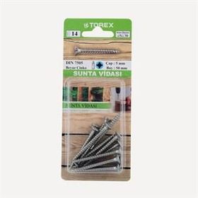Torex DIN 7505 5 mm 5x50 mm Sunta Vidası