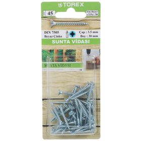 Torex DIN 7505 Kutu 3,5 mm 3,5x30 mm Sunta Vidası