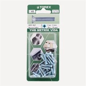 Torex DIN 965 YHB 4x20 mm Küt Uçlu Metrik Vida