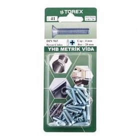 Torex DIN 965 YHB 4x20 mm Küt Uçlu Metrik Vida