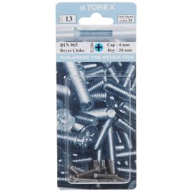 Torex DIN 965 YHB 4x20 mm Küt Uçlu Metrik Vida