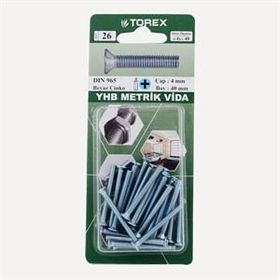Torex DIN 965 YHB 4x40 mm Küt Uçlu Metrik Vida