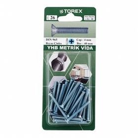 Torex DIN 965 YHB 4x40 mm Küt Uçlu Metrik Vida