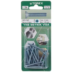 Torex DIN 965 YHB 4x40 mm Küt Uçlu Metrik Vida