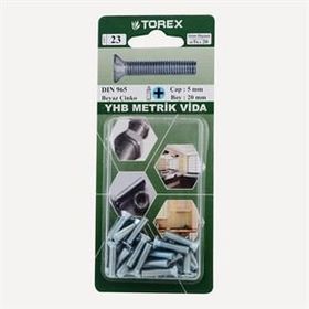 Torex DIN 965 YHB 5x20 mm Küt Uçlu Metrik Vida