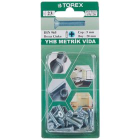 Torex DIN 965 YHB 5x20 mm Küt Uçlu Metrik Vida