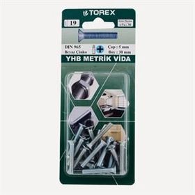 Torex DIN 965 YHB 5x30 mm Küt Uçlu Metrik Vida