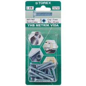 Torex DIN 965 YHB 5x30 mm Küt Uçlu Metrik Vida