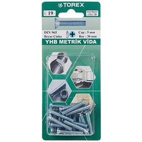 Torex DIN 965 YHB 5x30 mm Küt Uçlu Metrik Vida