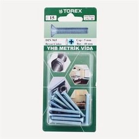 Torex DIN 965 YHB 5x40 mm Küt Uçlu Metrik Vida