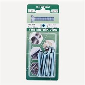 Torex DIN 965 YHB 5x50 mm Küt Uçlu Metrik Vida