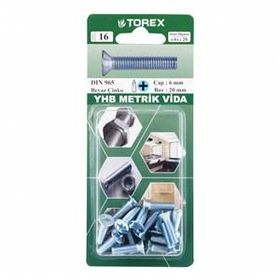 Torex DIN 965 YHB 6x20 mm Küt Uçlu Metrik Vida