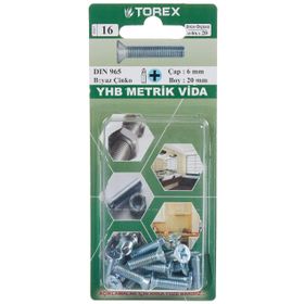 Torex DIN 965 YHB 6x20 mm Küt Uçlu Metrik Vida