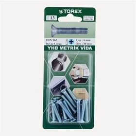 Torex DIN 965 YHB 6x30 mm Küt Uçlu Metrik Vida