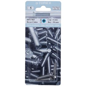 Torex DIN 965 YHB 6x30 mm Küt Uçlu Metrik Vida