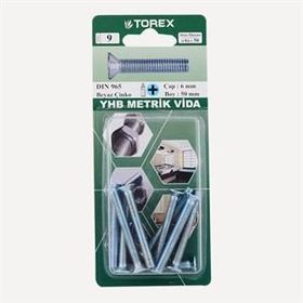 Torex DIN 965 YHB 6x50 mm Küt Uçlu Metrik Vida