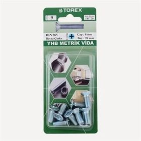 Torex DIN 965 YHB 8x20 mm Küt Uçlu Metrik Vida