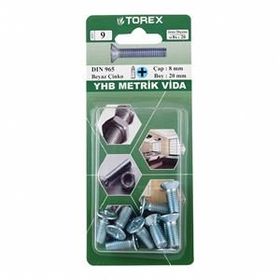 Torex DIN 965 YHB 8x20 mm Küt Uçlu Metrik Vida