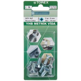 Torex DIN 965 YHB 8x20 mm Küt Uçlu Metrik Vida