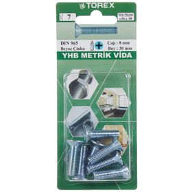 Torex DIN 965 YHB 8x30 mm Küt Uçlu Metrik Vida