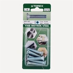 Torex DIN 965 YHB 8x40 mm Küt Uçlu Metrik Vida