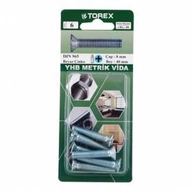 Torex DIN 965 YHB 8x40 mm Küt Uçlu Metrik Vida