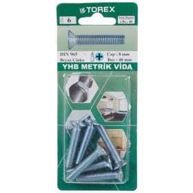 Torex DIN 965 YHB 8x40 mm Küt Uçlu Metrik Vida
