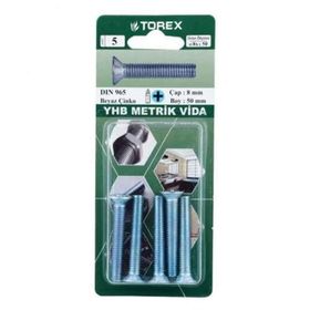 Torex DIN 965 YHB 8x50 mm Küt Uçlu Metrik Vida