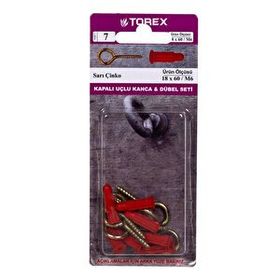 Torex Kapalı Kanca 18x60 mm + Grapex Dübel