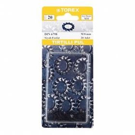 Torex M8 DIN 6798 Siyah Fosfat Tırtıllı Pul
