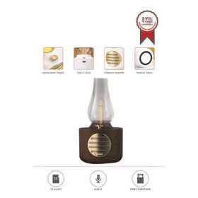 Torima D53 Ahşap Vintage Gaz Lambası Taşınabilir Bluetooth Speaker