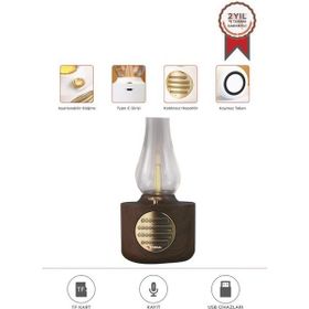 Torima D53 Ahşap Vintage Gaz Lambası Taşınabilir Bluetooth Speaker
