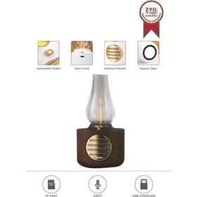 Torima D53 Ahşap Vintage Gaz Lambası Taşınabilir Bluetooth Speaker