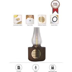 Torima D53 Ahşap Vintage Gaz Lambası Taşınabilir Bluetooth Speaker