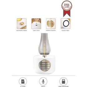 Torima D53 Beyaz Vintage Gaz Lambası Taşınabilir Bluetooth Speaker