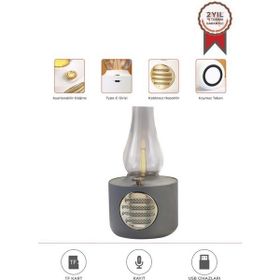 Torima D53 Gri Vintage Gaz Lambası Taşınabilir Bluetooth Speaker