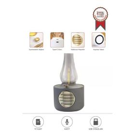 Torima D53 Gri Vintage Gaz Lambası Taşınabilir Bluetooth Speaker