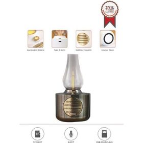 Torima D53 Nikel Antrasit Vintage Gaz Lambası Taşınabilir Bluetooth Speaker