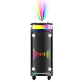Torima Dr-8816 Siyah Çift Mikrofonlu RGB Ledli Taşınabilir Bluetooth Hoparlör