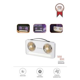 Torima F-23 Beyaz Led Mini Çift Fanlı Vantilatör